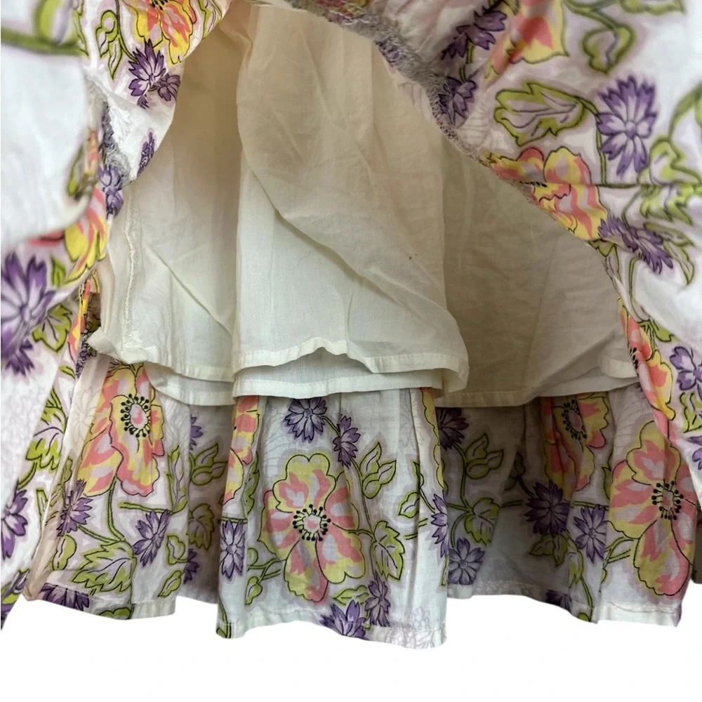 Susina Floral Ruffle Mini Skirt Women Sz M - Picture 4 of 5
